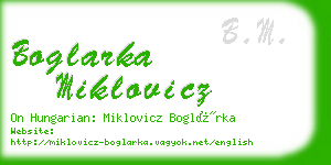 boglarka miklovicz business card